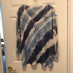 Blue and white lightweight sweater